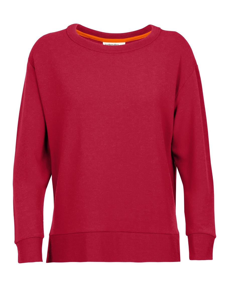 Cherry Icebreaker RealFleece™ Merino Dalston Long Sleeve Women's Sweatshirts | AU 1613GSOL